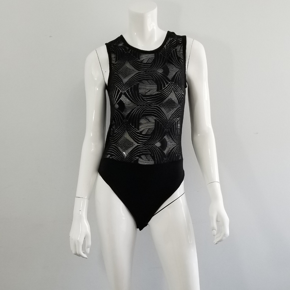 Stunning Stretchy Body Suit By Black Bead Size L (J)